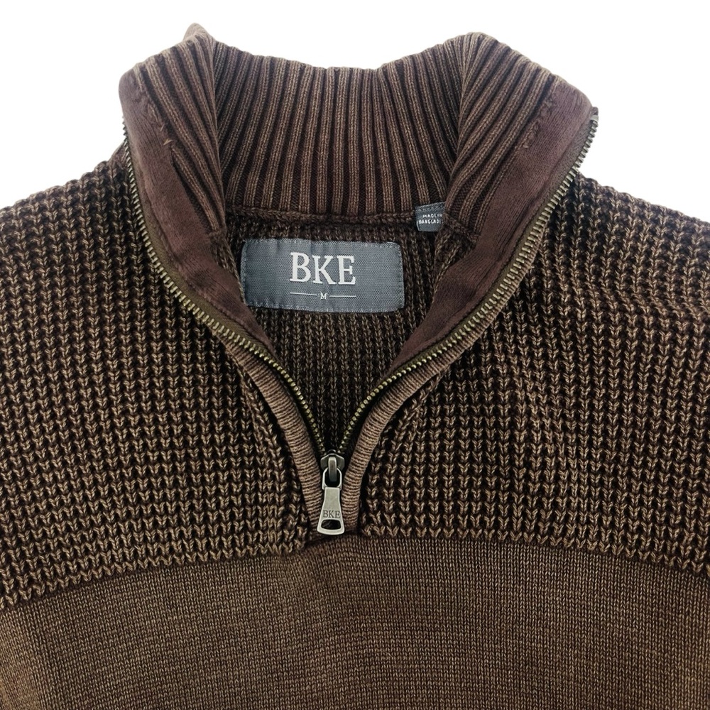 BKE Men's Brown 1/4 Zip Sweater Size M 10715